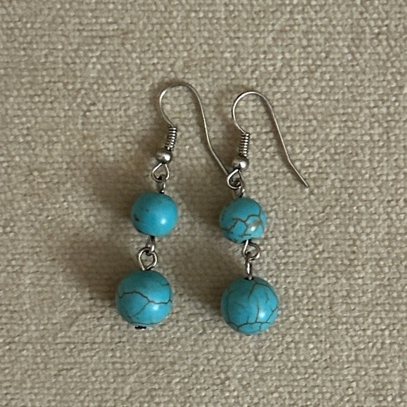 Turquoise Drop Earrings - Picture 3 of 3